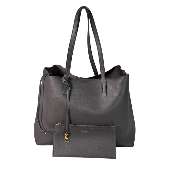 Saint Laurent Handbags - SAINT LAURENT East/West Shopping Tote Bag | YSL Gray Leather | AUTHENTICATED